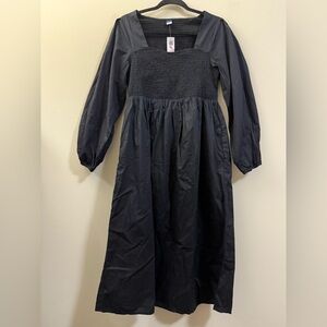 NWT Old Navy Balloon‎ Sleeve Maxi Dress in Black - M PETITE